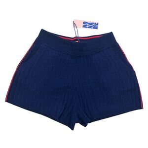 15-100 NO NAME Women's NWT $295 100% Cashmere Indigo Shorts Medium
